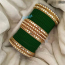 Pooja Bangles Gold Plated Mirror & Thread Bangles Set