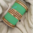 Pooja Bangles Gold Plated Mirror & Thread Bangles Set