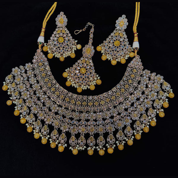 Pooja Bangles Gold Plated Kundan Stone And Beads Necklace Set