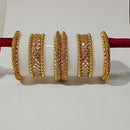 Pooja Bangles Kundan Stone Gold Plated Bangles Set