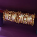 Pooja Bangles Crystal Stone Gold Plated Bangles Set