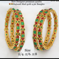 Pooja Bangles Crystal Stone Gold Plated Bangles Set