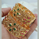 Pooja Bangles Pota Stone Gold Plated Bangles Set