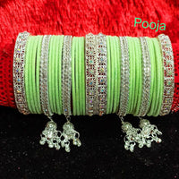 Pooja Bangles Austrian Stone & Thread Bangles Set