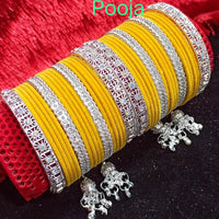 Pooja Bangles Austrian Stone & Thread Bangles Set