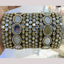 Pooja Bangles Oxidised Plated Mirror Work Bangles Set