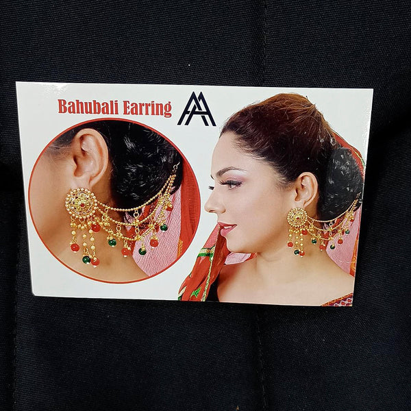 Pooja Bangles Kundan Stone Dangler Earrings With Kan Chain