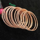 Pooja Bangles Rose Gold Plated AD Bangles Set