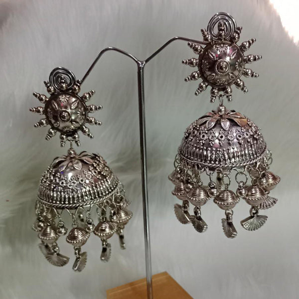 Pooja Bangles Oxidised Plated Jhumki Earrings
