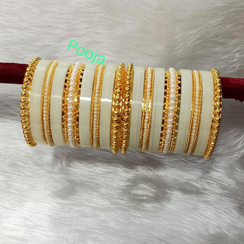 Pooja Bangles Gold Plated Acrylic Bangles Set