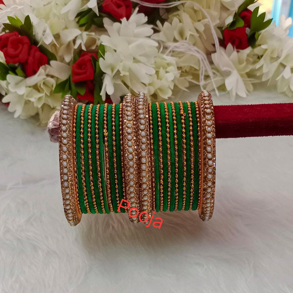Pooja Bangles Gold Plated Thread Bangles Set