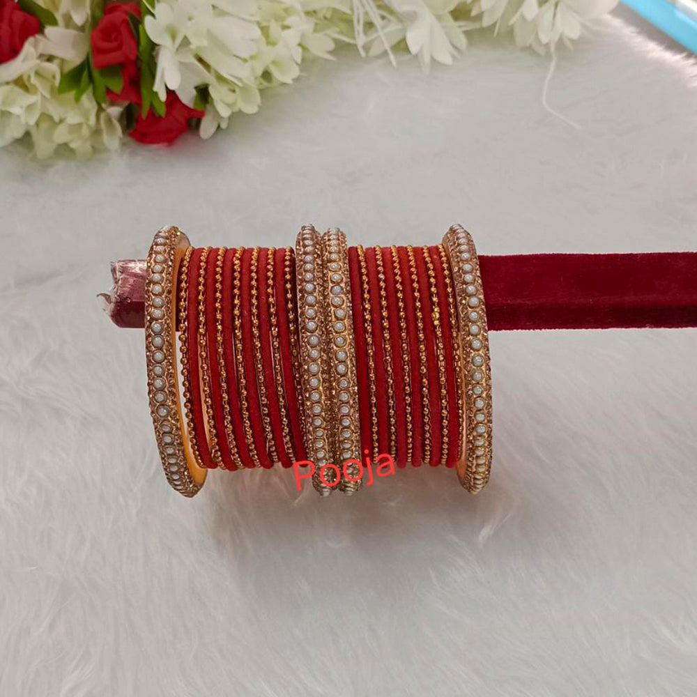 Pooja Bangles Gold Plated Thread Bangles Set