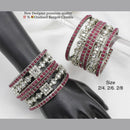 Pooja Bangles Silver Plated Pota Stone Bangles