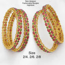 Pooja Bangles Gold Plated Pota Stone Bangles Set