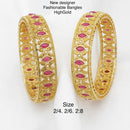 Pooja Bangles Gold Plated Pota Stone Bangles Set