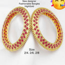 Pooja Bangles Gold Plated Pota Stone Bangles Set