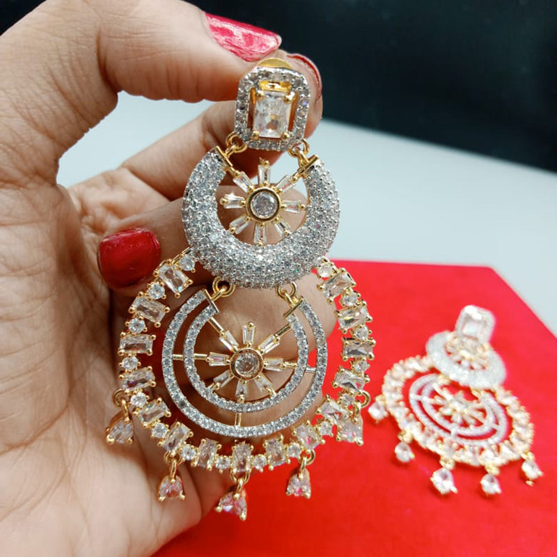 Pooja Bangles Gold Plated AD Stone Dangler Earrings
