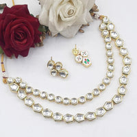 Pooja Bangles Gold Plated Kundan Stone Necklace Set