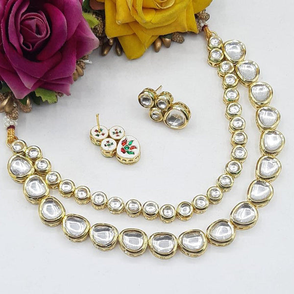 Pooja Bangles Gold Plated Kundan Stone Necklace Set
