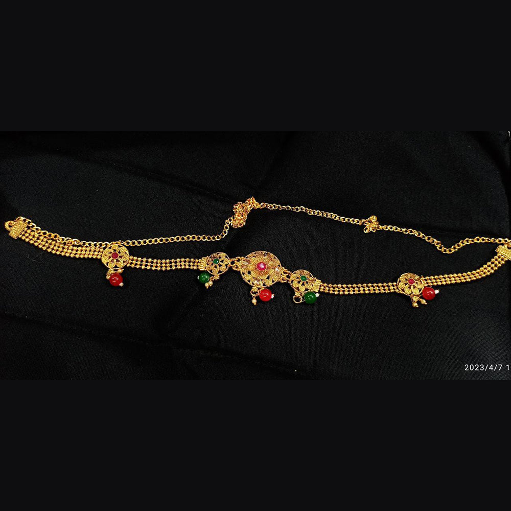Pooja Bangles Gold Plated Pota Stone Kamarband