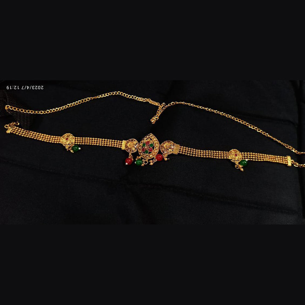 Pooja Bangles Gold Plated Pota Stone Kamarband
