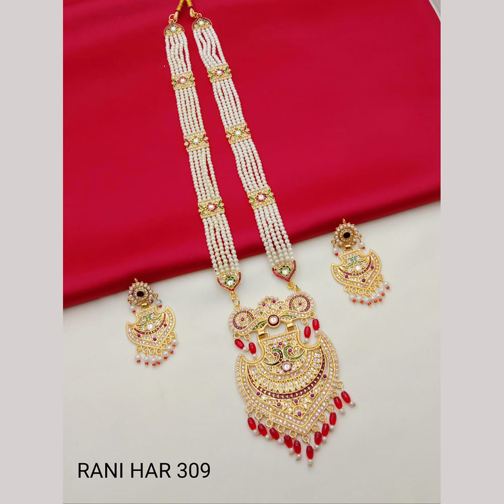 Pooja Bangles Gold Plated Long Necklace Set