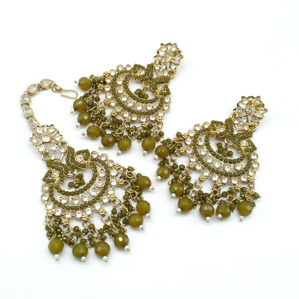 Pooja Bangles Earrings and Maang Tikka set