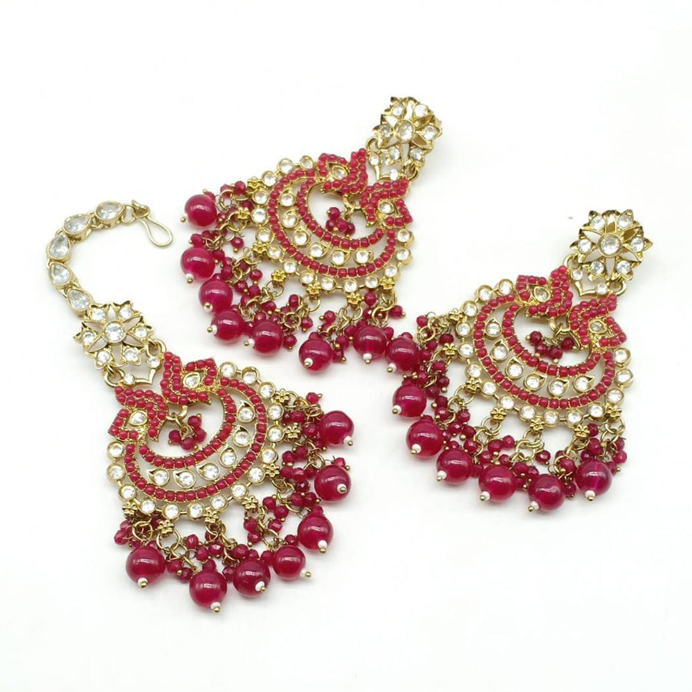 Pooja Bangles Earrings and Maang Tikka set