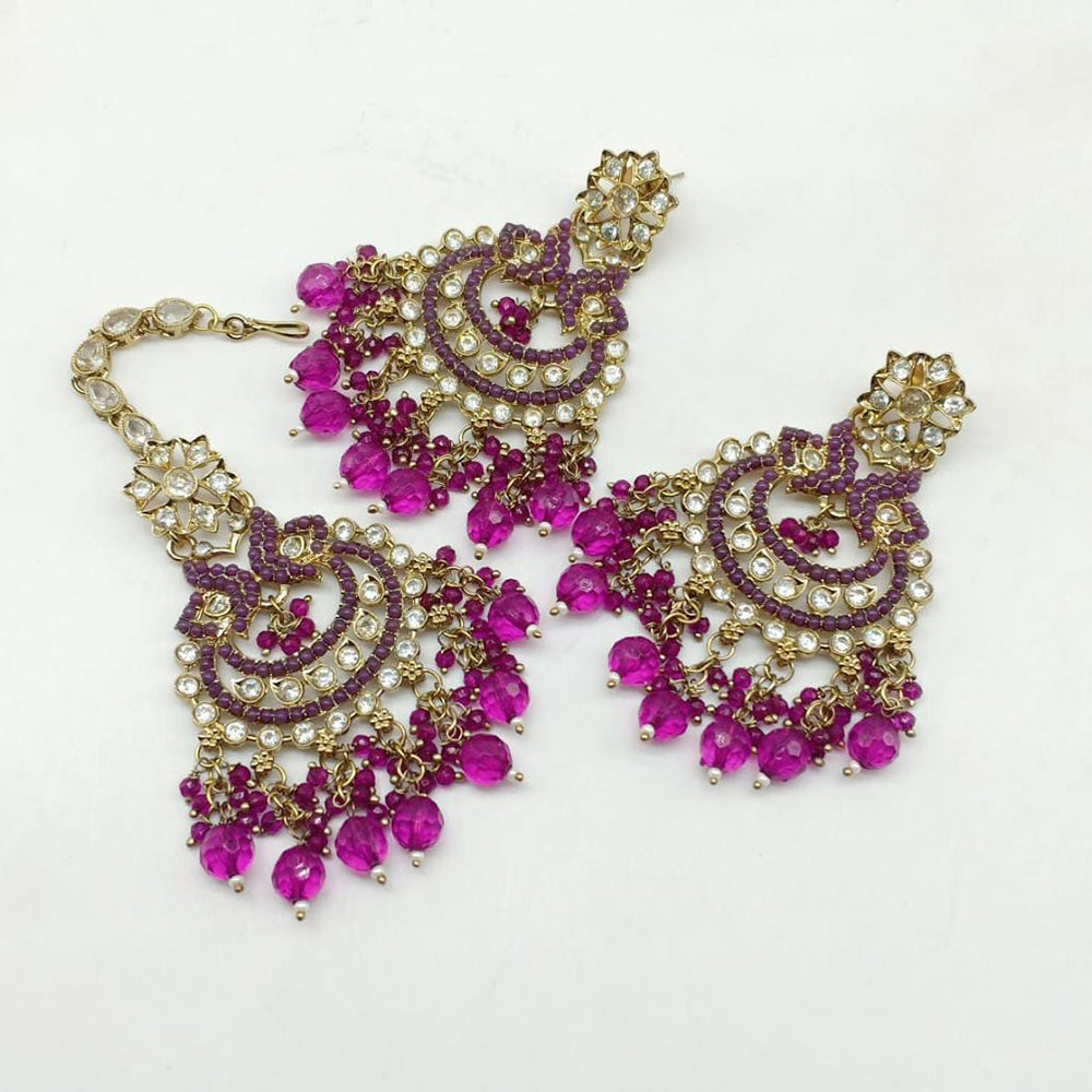 Pooja Bangles Earrings and Maang Tikka set