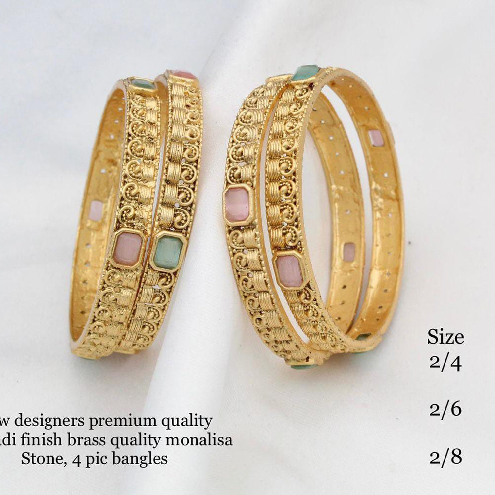 Pooja Bangles Gold Plated Kundan Bangles Set