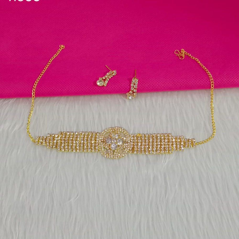 Pooja Bangles Gold Plated Austrian Stone Choker Necklace Set