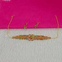 Pooja Bangles Gold Plated Austrian Stone Choker Necklace Set