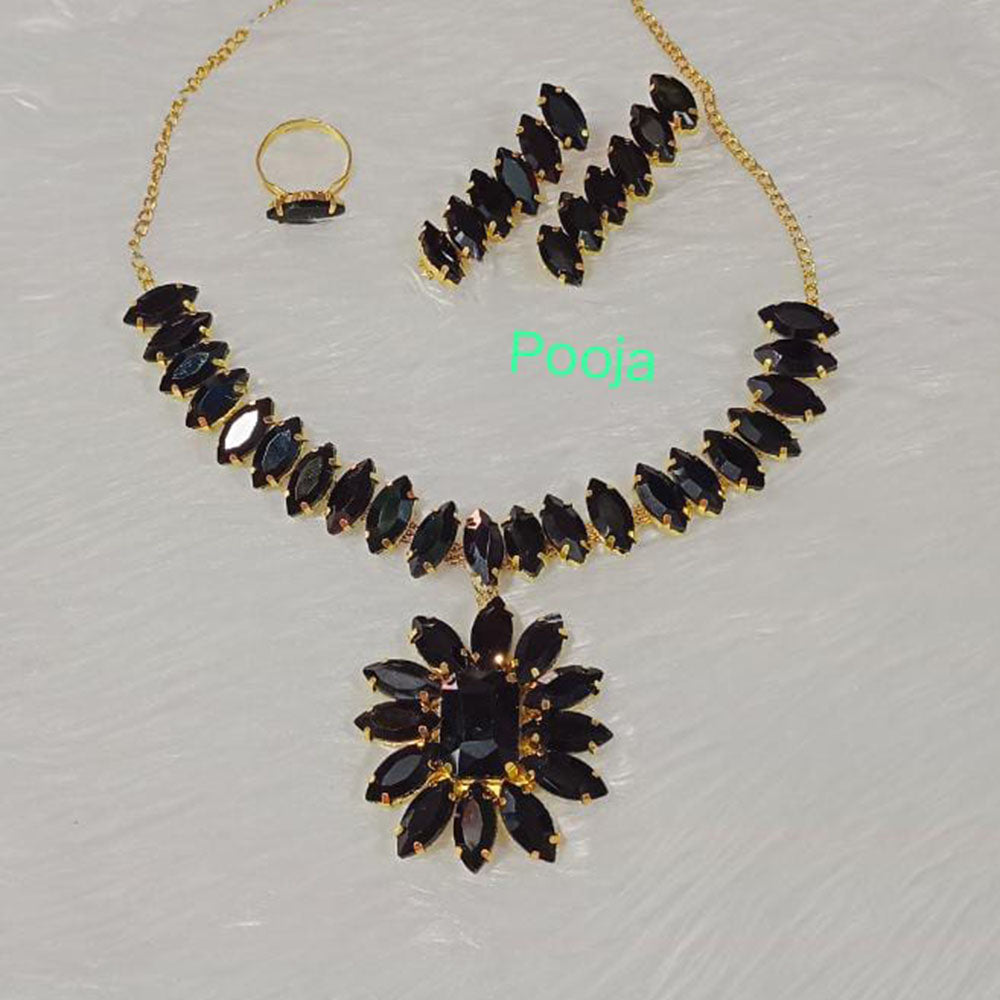 Pooja Bangles Gold Plated Crystal Stone Combo Set