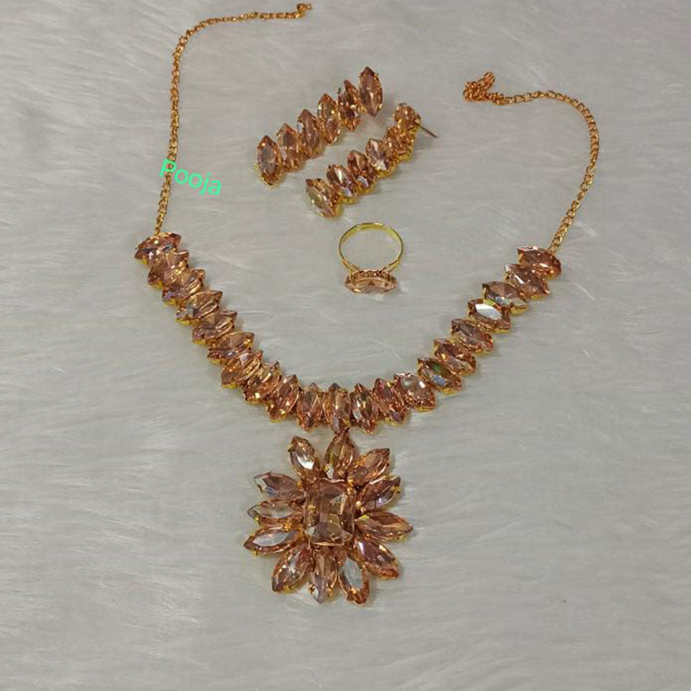 Pooja Bangles Gold Plated Crystal Stone Combo Set