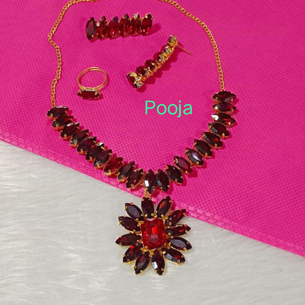 Pooja Bangles Gold Plated Crystal Stone Combo Set