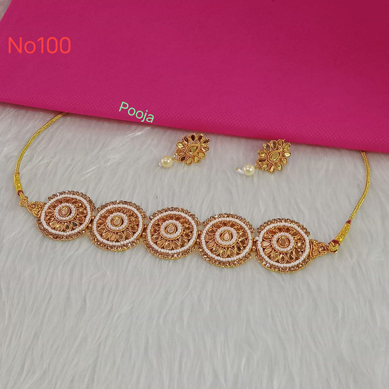 Pooja Bangles Gold Plated Choker Necklace Set