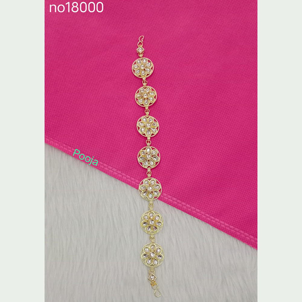 Pooja Bangles Gold Plated Kundan Stone Sheeshphool