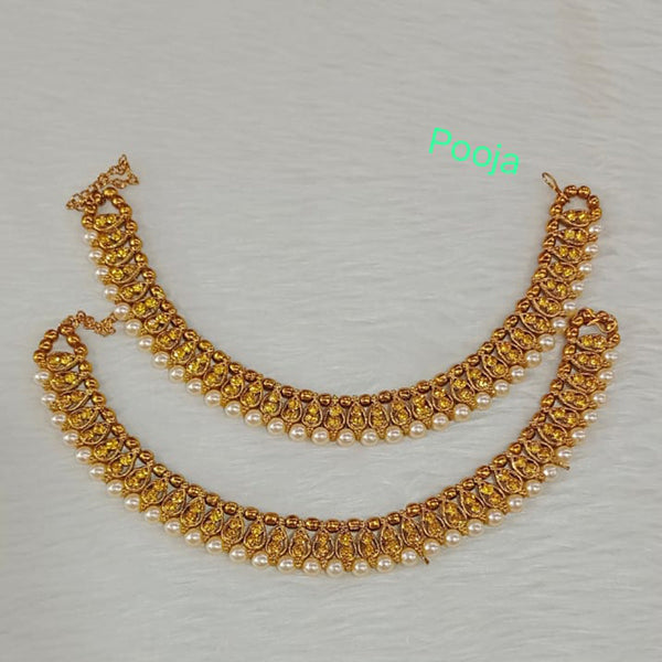 Pooja Bangles Gold Plated Austrian Stone Payal