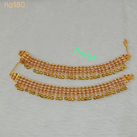 Pooja Bangles Gold Plated Pota Stone Payal