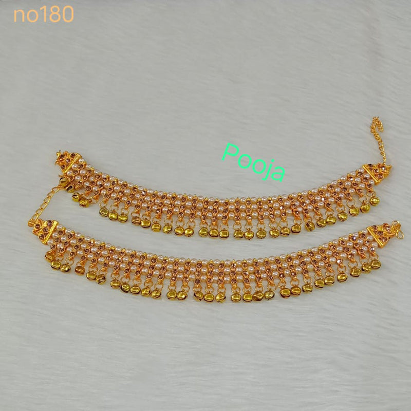 Pooja Bangles Gold Plated Pota Stone Payal