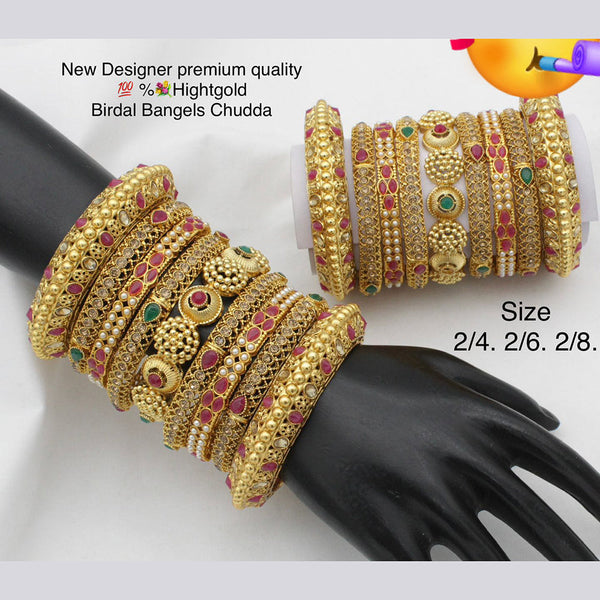 Pooja Bangles Gold Plated Bridal Bangles set