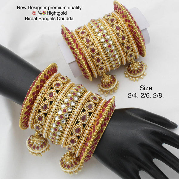 Pooja Bangles Gold Plated Bridal Bangles set