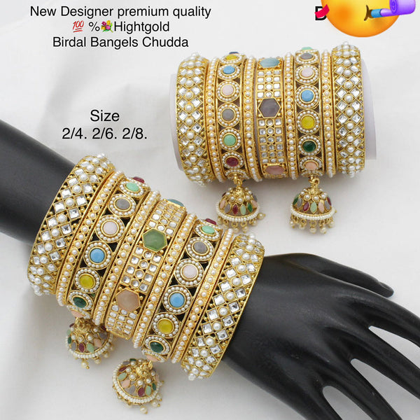 Pooja Bangles Gold Plated Bridal Bangles set