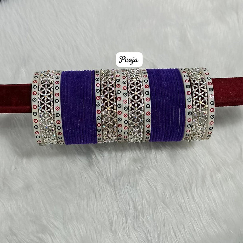 Pooja Bangles Silver Plated AD Bangles Set