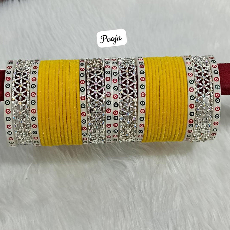 Pooja Bangles Silver Plated AD Bangles Set