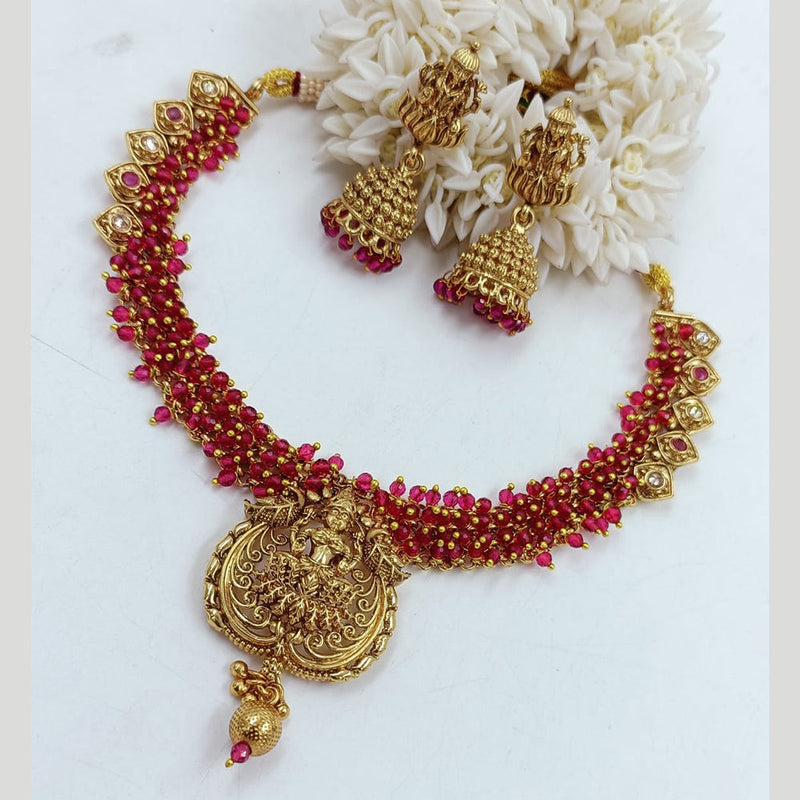 Pooja Bangles Gold Plated Temple Necklace Set