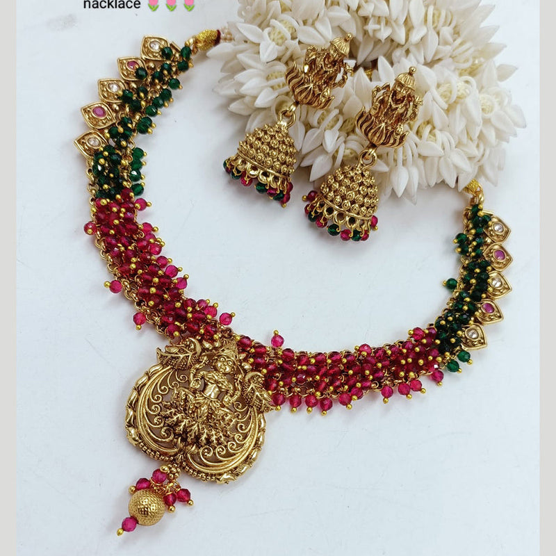 Pooja Bangles Gold Plated Temple Necklace Set