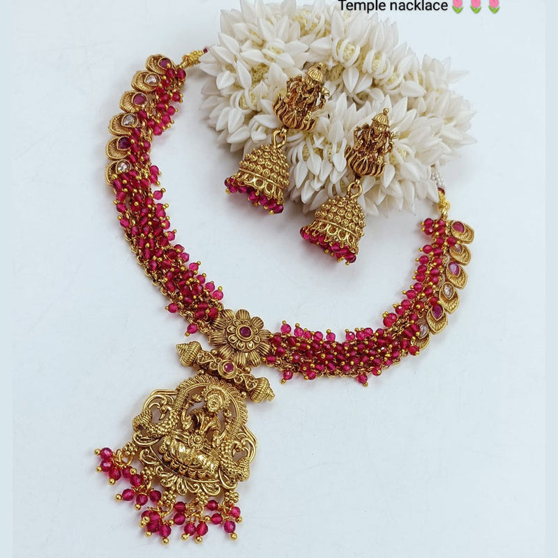 Pooja Bangles Gold Plated Temple Necklace Set