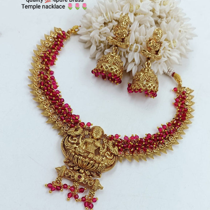 Pooja Bangles Gold Plated Temple Necklace Set