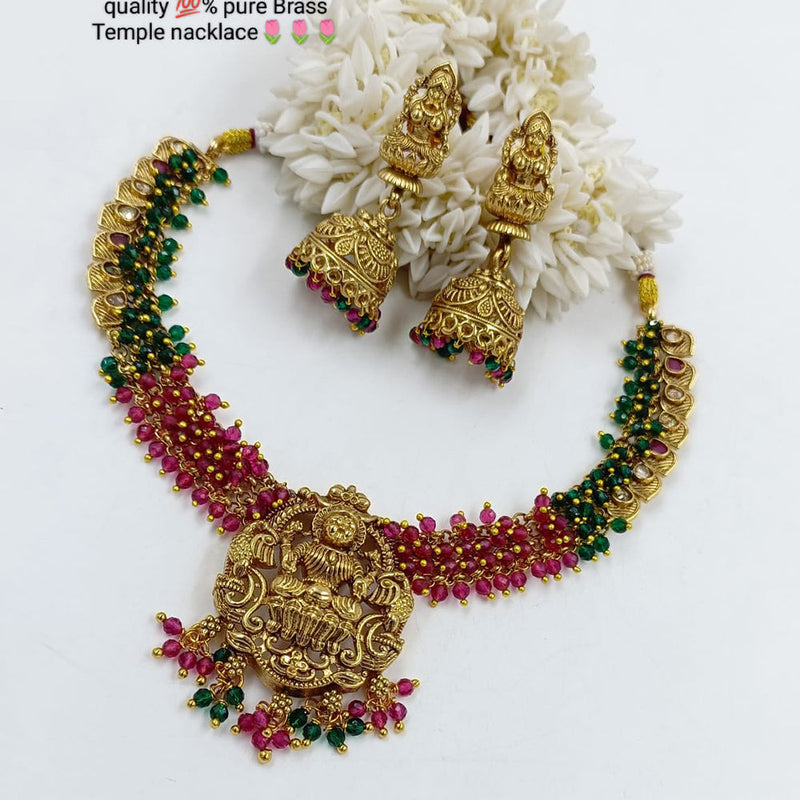 Pooja Bangles Gold Plated Temple Necklace Set